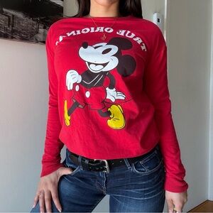 Vintage Mickey Mouse True Original Red Graphic Sweater